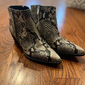 Snake skin booties